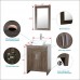 Bathenum 24" Brown MDF Bathroom Vanity Cabinet Wood Countertop Ceramic Vessel Sink Modern Design 1.5 GPM ORB Faucet and Pop Up Drain with Mirror - B07F8NFTH7